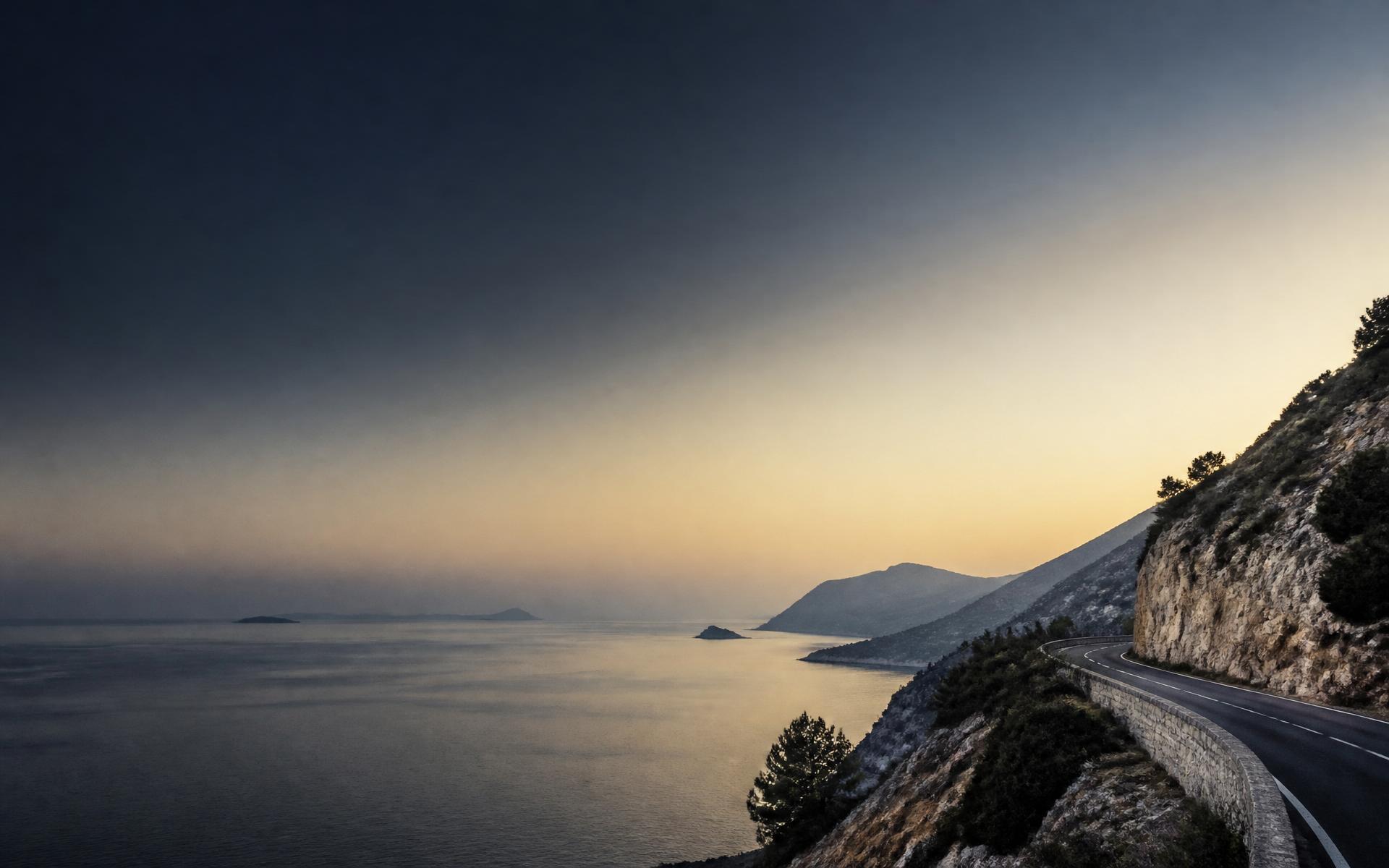 Dalmatian coast at dawn near Zadar